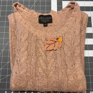 Absolutely Creative Worldwide StitchFix Sweater Large, blush pink cable knit